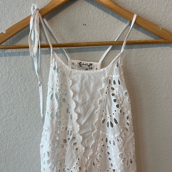 Free People Starry Eyelet White Tunic Top XS - Picture 7 of 10